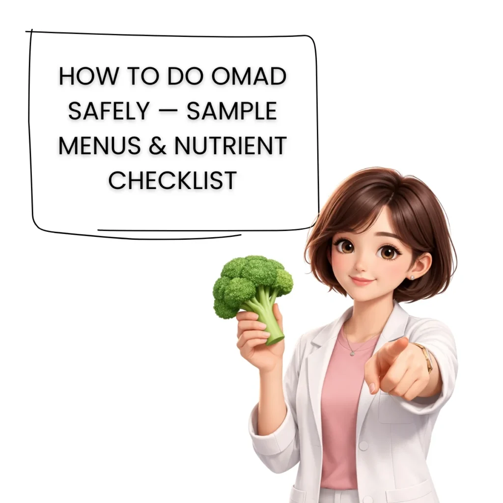 HOW TO DO OMAD SAFELT SAMPLE MENUS AND NUTRIENT CHECKLIST