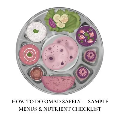 HOW TO DO OMAD SAFELY — SAMPLE MENUS & NUTRIENT CHECKLIST